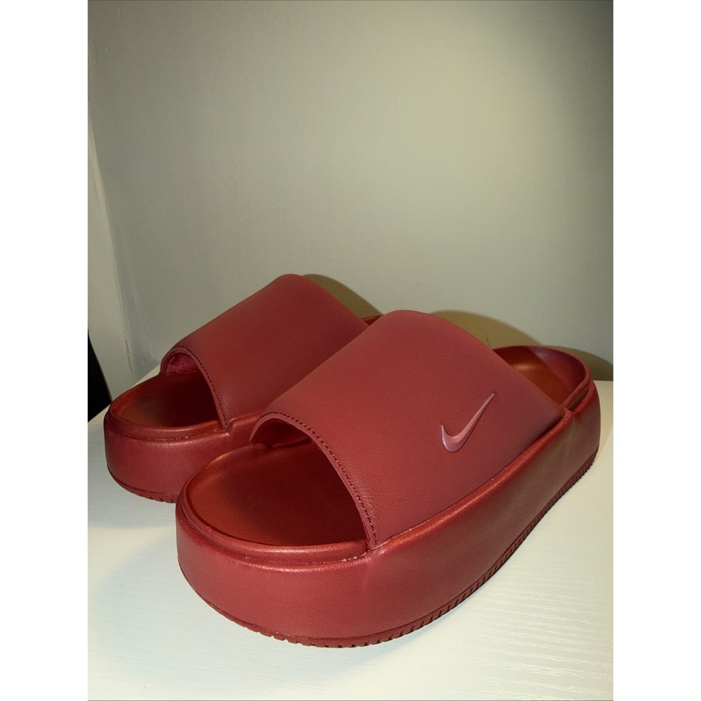 Nike Calm Elevation Women's Slides Sandal, CRIMSON Size 7